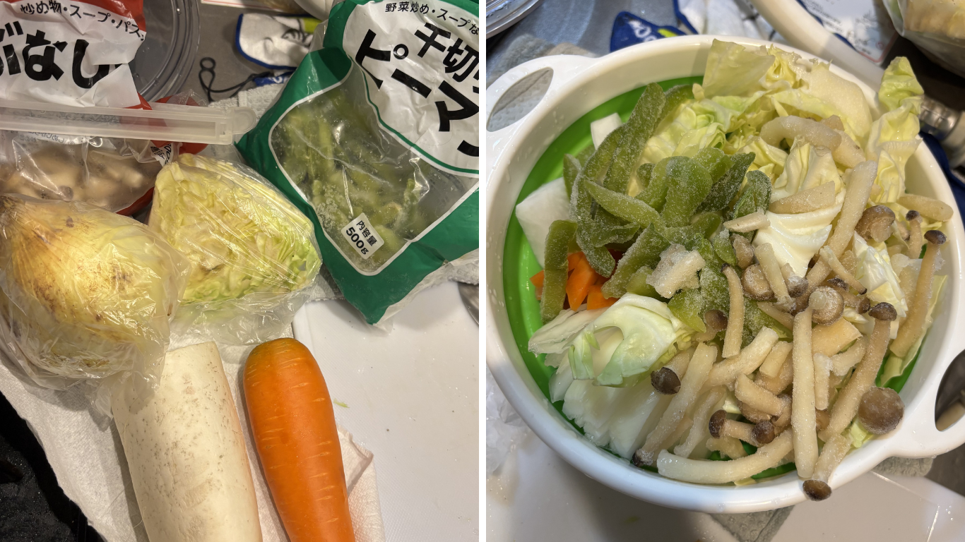野菜たすだけ　生姜焼き　　材料